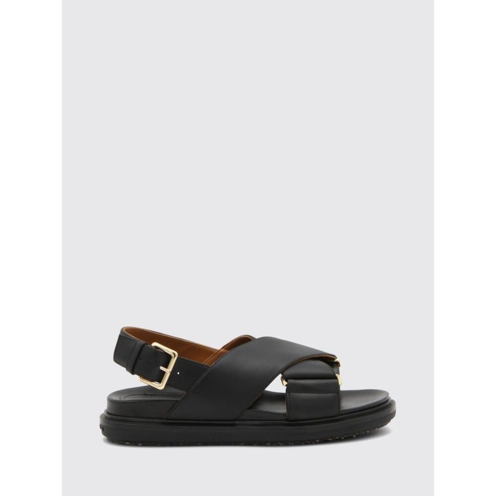 Marni Women Marni Smooth Calfskin Slingback Sandals With Open Toe And Low Heel